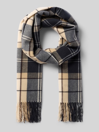 Barbour Schal mit Allover-Muster Modell 'HAILES' Dunkelblau 1