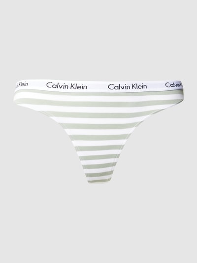 Calvin Klein Underwear String mit Streifenmuster Modell 'CAROUSEL' Hellgruen 1