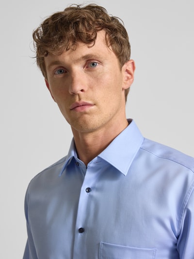 ETERNA Modern fit zakelijk overhemd met kentkraag Bleu - 3