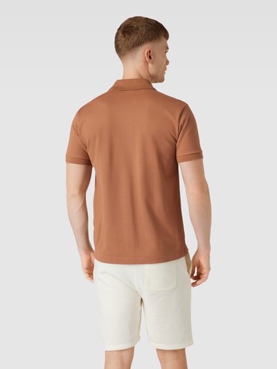 Lacoste Classic fit poloshirt met labelapplicatie Hazelnoot - 5