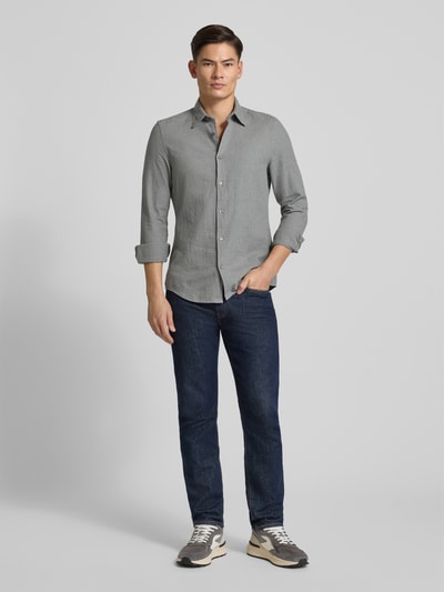 Marc O'Polo Regular Fit Freizeithemd aus hochwertiger Baumwolle Eisblau 1