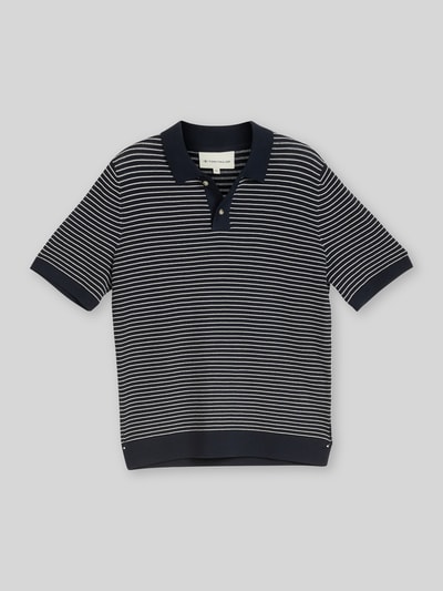Tom Tailor Regular Fit Poloshirt aus einer Baumwolle in Strickoptik Marine 2