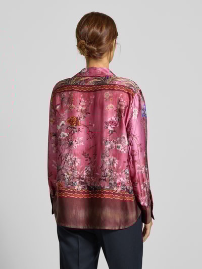 miss goodlife Regular fit overhemdblouse met manchetten, model 'Cherry Blossom' Roze - 5