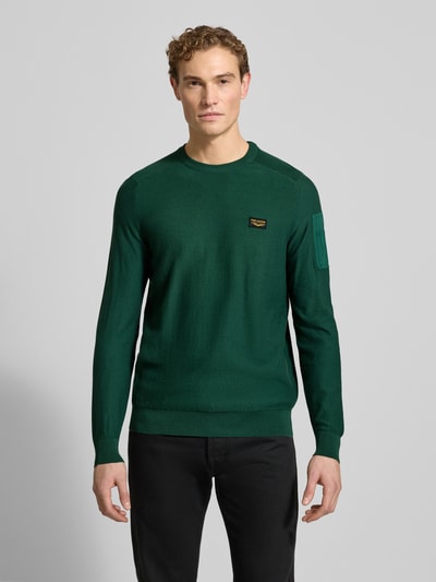 PME Legend Gebreide pullover met labeldetail Donkergroen - 4