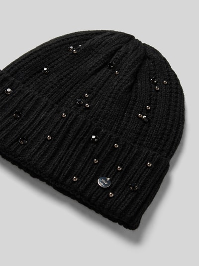 Liu Jo White Beanie mit Ziersteinbesatz Modell Black 2