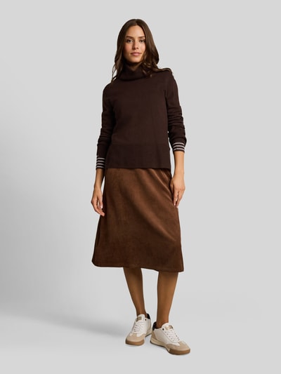 Tom Tailor Rollkragenpullover aus Kaschmir mit Seitenschlitzen Schoko 1