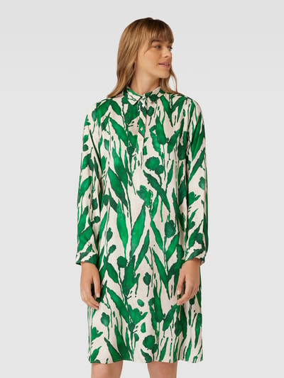 Milano Italy Blusenkleid aus Viskose mit Allover-Muster Gruen 4