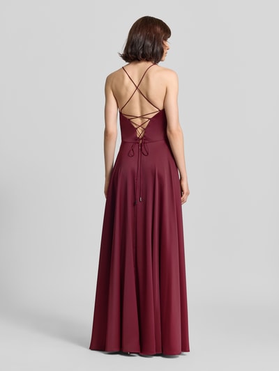 VM by Vera Mont Abendkleid aus Satin mit Wasserfall-Ausschnitt Bordeaux 5