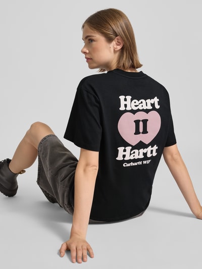 Carhartt Work In Progress T-shirt z naszywką z logo model ‘Heart II Hartt’ Czarny 3