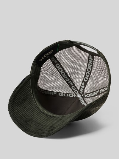 Produktfoto, Trucker Cap mit Motiv-Stitching von GOORIN BROS., dunkles Grün, Mesh, Cord-Optik, Logo-Detail, strukturierte Textur