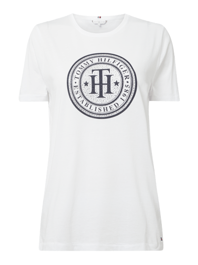 Tommy Hilfiger T-Shirt aus Bio-Baumwolle mit Logo-Print Weiss 1