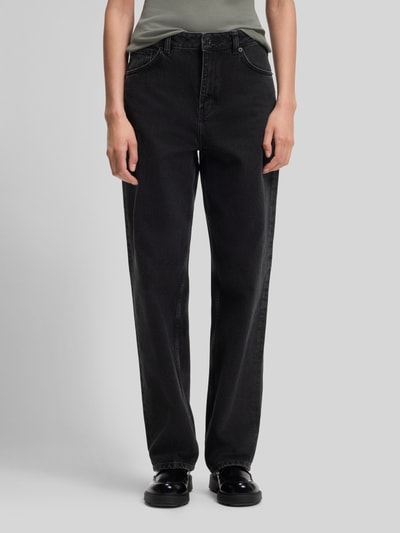 HUGO Blue Wide Fit Jeans mit Label Patch aus reiner Baumwolle Anthrazit 4