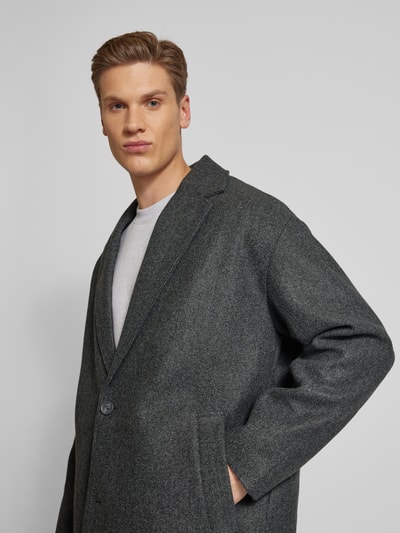 Only & Sons Oversized lange jas met reverskraag, model 'WORF' Donkergrijs gemêleerd - 3