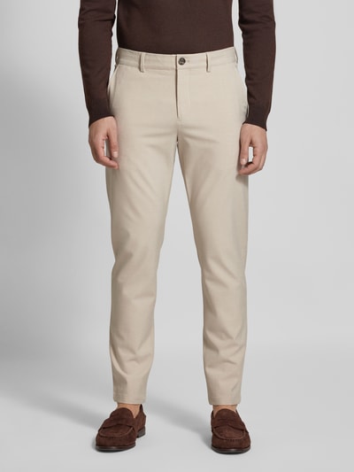 SELECTED HOMME Slim Fit Chino mit Strukturmuster Modell 'ROBERT' Beige 4