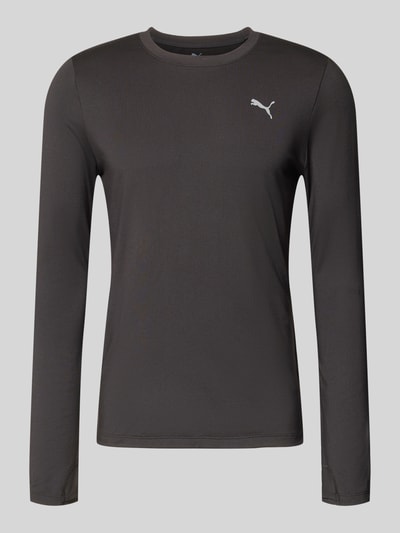 Produktfoto, Herren Longsleeve mit Logo Modell 'CLOUDSPUN' von PUMA PERFORMANCE, Material-Mix mit Stretch-Anteil, Regular-Fit, Rundhalsausschnitt, Rückenlänge bei Größe M: 66 cm, glatte dunkle Oberfläche, dezente Struktur, Logo vorn.