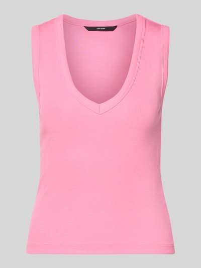 VERO MODA Top na ramiączkach o kroju slim fit z mieszanki bawełny model 'CHLOE' Mocnoróżowy 2