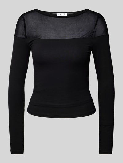 EDITED Longsleeve mit U-Boot-Ausschnitt Modell 'Kareene' Black 1