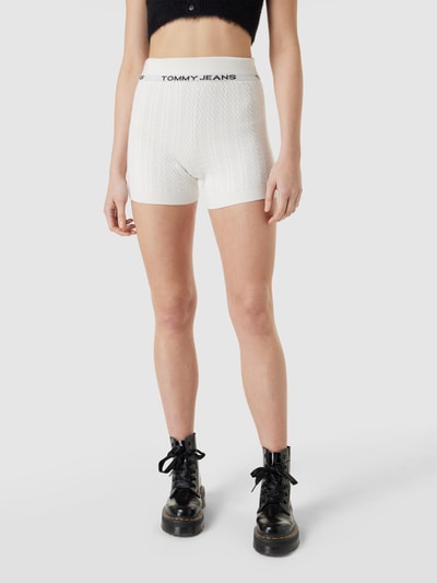 Tommy Jeans Shorts in Strick-Optik mit Label-Print Offwhite 4