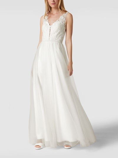 Mascara Brautkleid aus Spitze und Mesh Offwhite 4