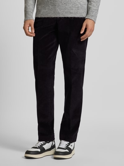 Hiltl Regular fit corduroy broek met riemlussen, model 'PARMA' Zwart - 4