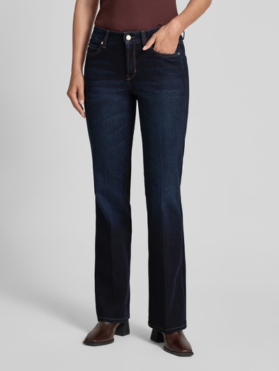 Cambio Flared jeans met steekzakken, model 'PARIS' Donkerblauw - 4