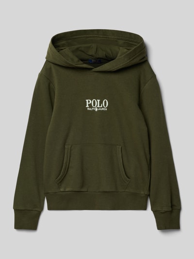 Polo Ralph Lauren Teens Hoodie mit Label-Stitching Oliv 1