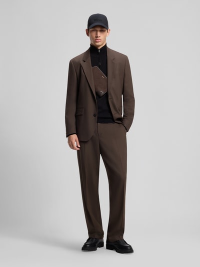 HUGO modern fit pantalon met viscose, model 'Flips251X' Donkerbruin - 1