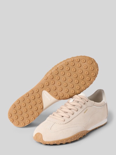 Produktfoto, Sneaker aus echtem Leder mit Logo-Detail Modell 'Bridge' von HOFF, beżowe, zaokrąglony krój, sznurowane, podeszwa z bieżnikiem, wysokość obcasa w rozmiarze 40: 1 cm, wysokość cholewki w rozmiarze 40: 8 cm, szerokość w rozmiarze 40: 10 cm