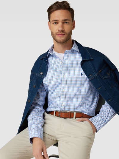 Polo Ralph Lauren Slim fit zakelijk overhemd met ruitjes Koningsblauw - 3