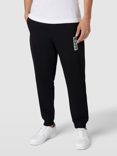 HUGO Sweathose mit Label-Print Modell 'Dogur' Black 4