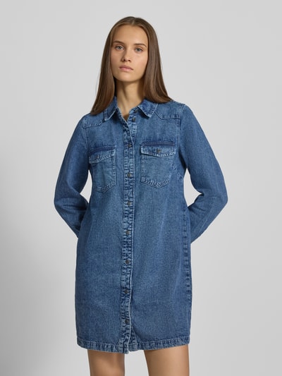 Noisy May Sukienka jeansowa z kieszeniami na piersi model ‘NEW SIGNE’ Jeansowy niebieski 4
