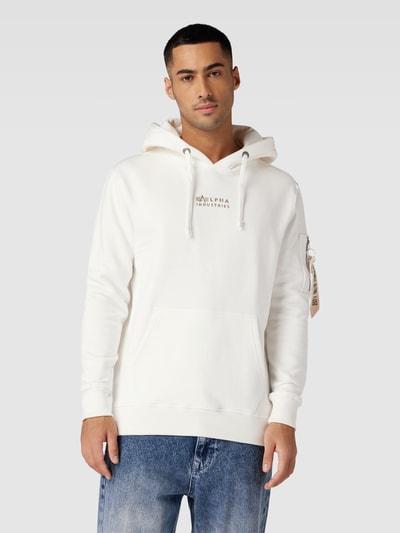 Alpha Industries Hoodie met kangoeroezak Offwhite - 4