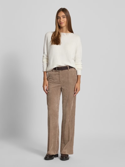 Rich & Royal Sweter z dzianiny z prążkowanymi wykończeniami Złamany biały 1