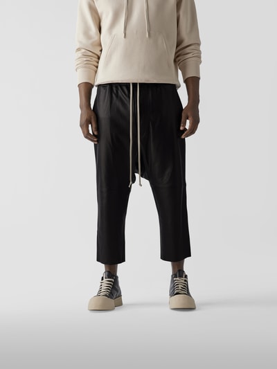 Rick Owens Lederhose mit low crotch Design Schwarz 4
