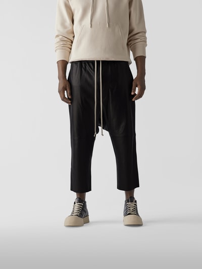 Rick Owens Lederhose mit low crotch Design Black 4