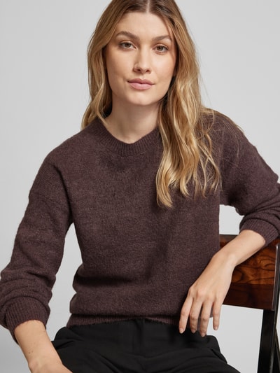 MSCH Copenhagen Strickpullover mit gerippten Abschlüssen Modell 'Festina' Lila 3