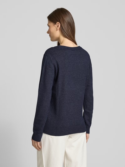 Vila Gebreide pullover met ronde hals, model 'Viril' Donkerblauw - 5