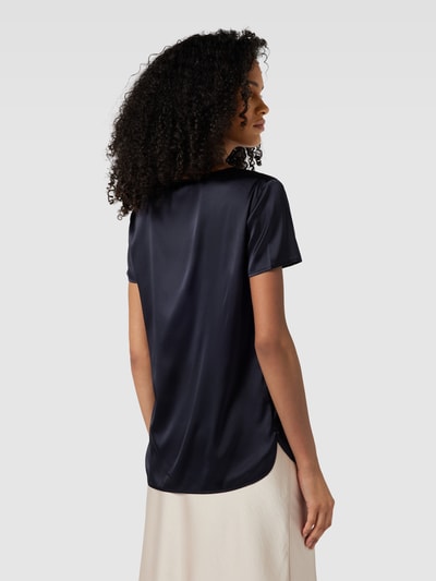 MaxMara Leisure Seidenshirt mit Rundhalsausschnitt Modell 'CORTONA' Dunkelblau 5