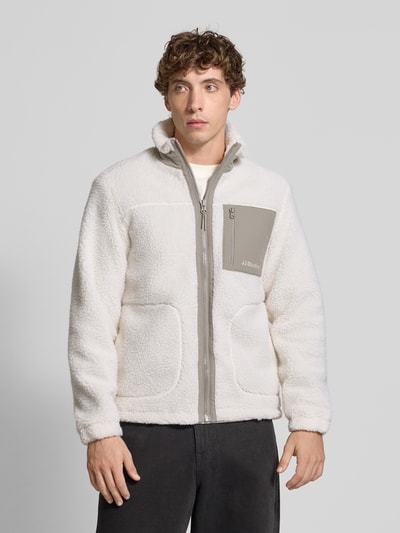 Jack & Jones Fleecejacke mit Stehkragen und Brusttasche Modell 'SOHO' Offwhite 4