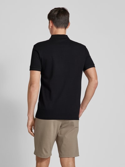 BOSS Green Regular fit poloshirt met labelstitching, model 'PADDY' Zwart - 5