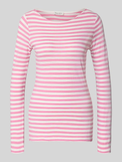 Produktfoto, Regular Fit Langarmshirt aus reiner Baumwolle von Marc O'Polo, efekt: wzór w paski na całej powierzchni, krój regular fit, dekolt w łódkę, długi rękaw, materiał: bawełna