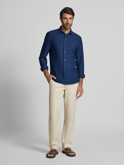 Marc O'Polo Shaped Fit Freizeithemd aus reiner Baumwolle Jeansblau 1