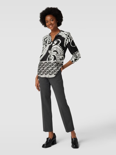 Emily Van den Bergh Blusenshirt mit Paisley-Muster und Tunikakragen Black 1