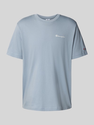 CHAMPION T-shirt met logostitchings en ronde hals Rookblauw - 2
