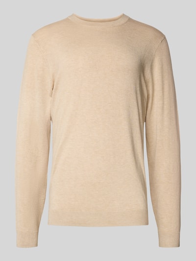 MCNEAL Strickpullover mit gerippten Abschlüssen Sand Melange 2
