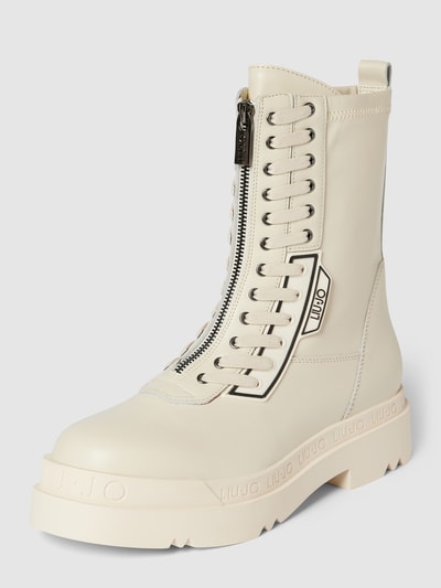 Liu Jo Veterboots met ritssluiting, model 'Love' Offwhite - 2