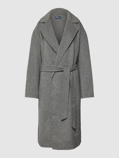 Polo Ralph Lauren Lange jas met strikceintuur van wolmix met kasjmier Antraciet - 2
