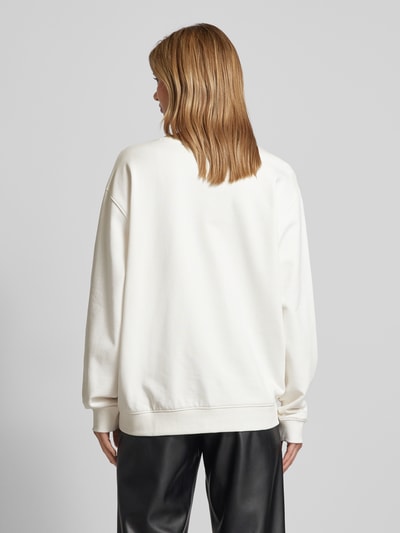 HUGO Sweatshirt met labelprint Offwhite - 5