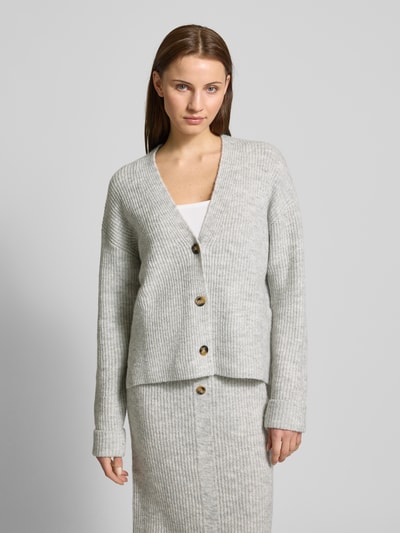 Christian Berg Woman Strickjacke mit Knopfleiste Hellgrau Melange 4