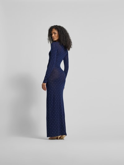 Rabanne Maxikleid in semitransparentem Design Blau 5